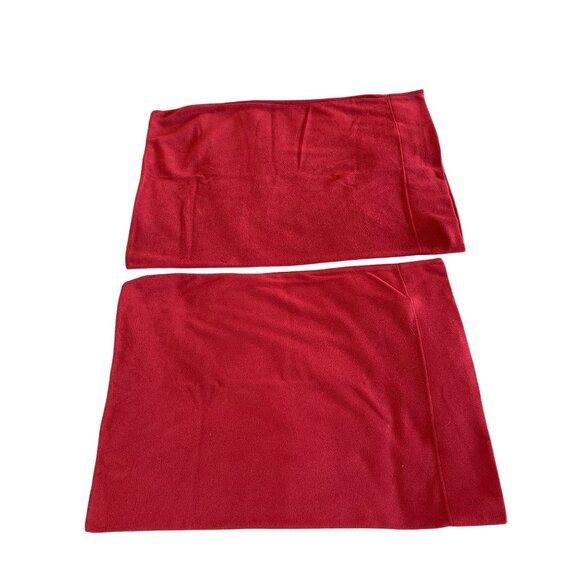 Polar Fleece Genuine Original Red Pillowcases Standard Size Set Of 2 Soft & Warm - Picture 2 of 5